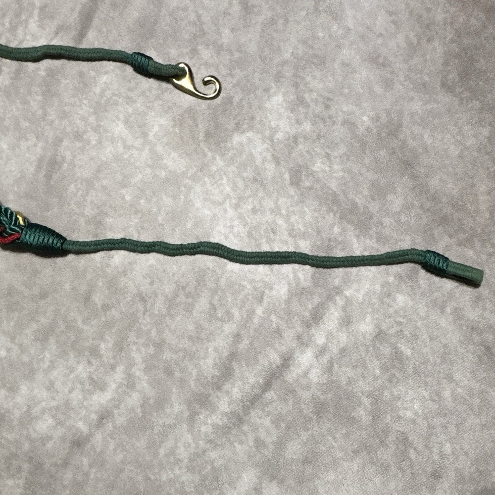 Rhea Belt 80s Braided Cord Rope Stretch Knot Waist With Center Embellishment - Picture 5 of 6